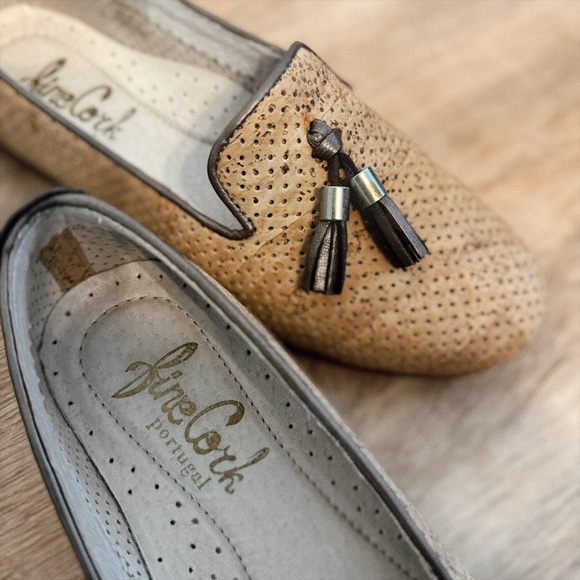 NWOT Fine Cork Portugal- Cork Shoes With Decorative Drawstrings 7.5 - Picture 2 of 8